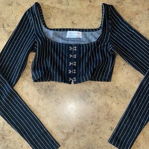 Urban outfitters black and white striped top
